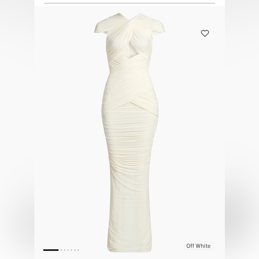 Ronny Kobo Nasha Twist-Front Cut-Out Maxi Dress in Off White - Picture 2 of 7
